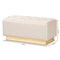 Baxton Studio Powell Glam and Luxe Beige Velvet Fabric and Gold PU Leather Storage Ottoman 175-11237-Zoro - alternate 8